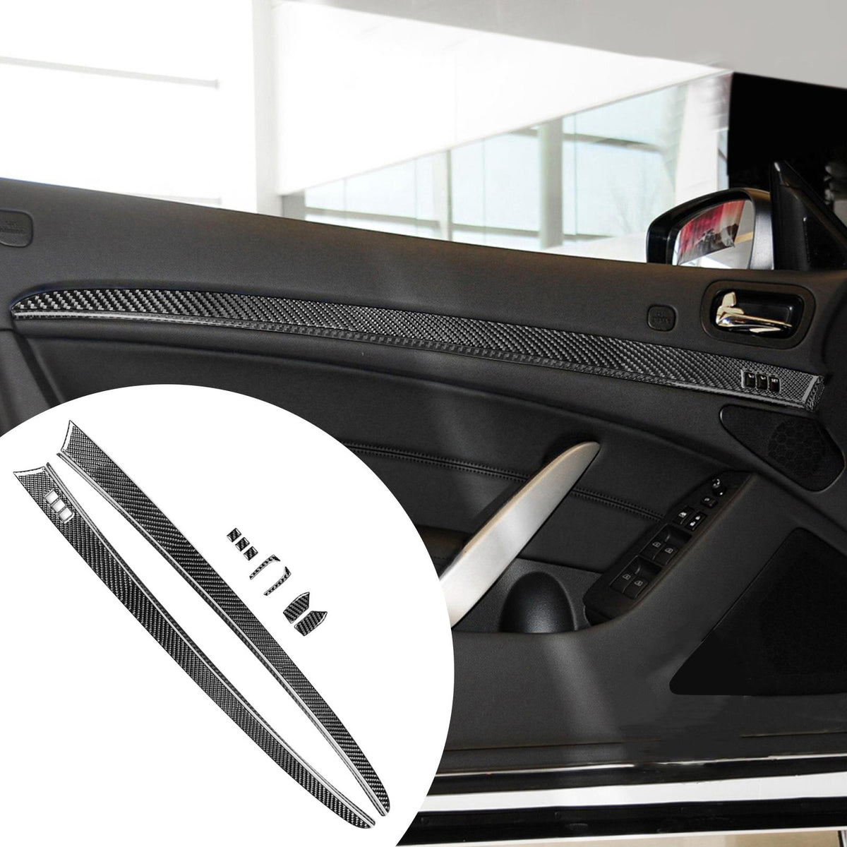 Maxbell 11x Carbon Fiber Front Door Panel Cover for G37 Replace