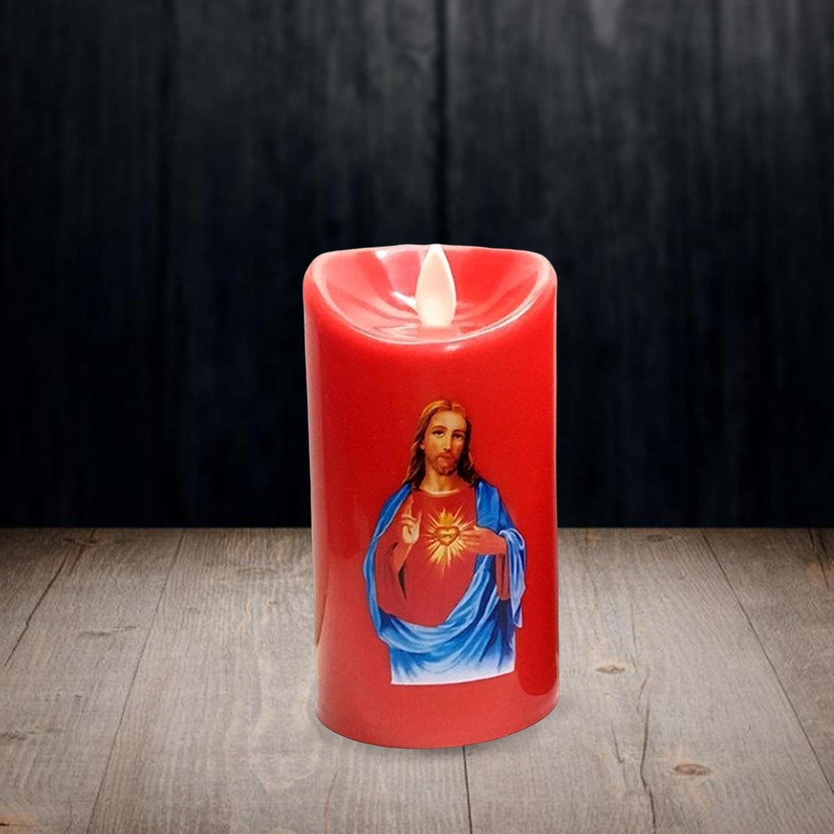 Maxbell Saint LED Candle Lamp Battery Operated for Christmas Sacred Heart