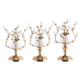 Maxbell Gold Crystal Candle Holder Wedding Living Room Banquet Candlestick Event S