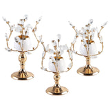 Maxbell Gold Crystal Candle Holder Wedding Living Room Banquet Candlestick Event S