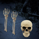 Maxbell Skeleton Animated Props Hand Arms Halloween Head Skull for Lawn Mantel