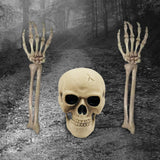 Maxbell Skeleton Animated Props Hand Arms Halloween Head Skull for Lawn Mantel