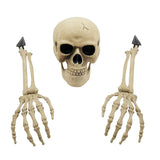 Maxbell Skeleton Animated Props Hand Arms Halloween Head Skull for Lawn Mantel