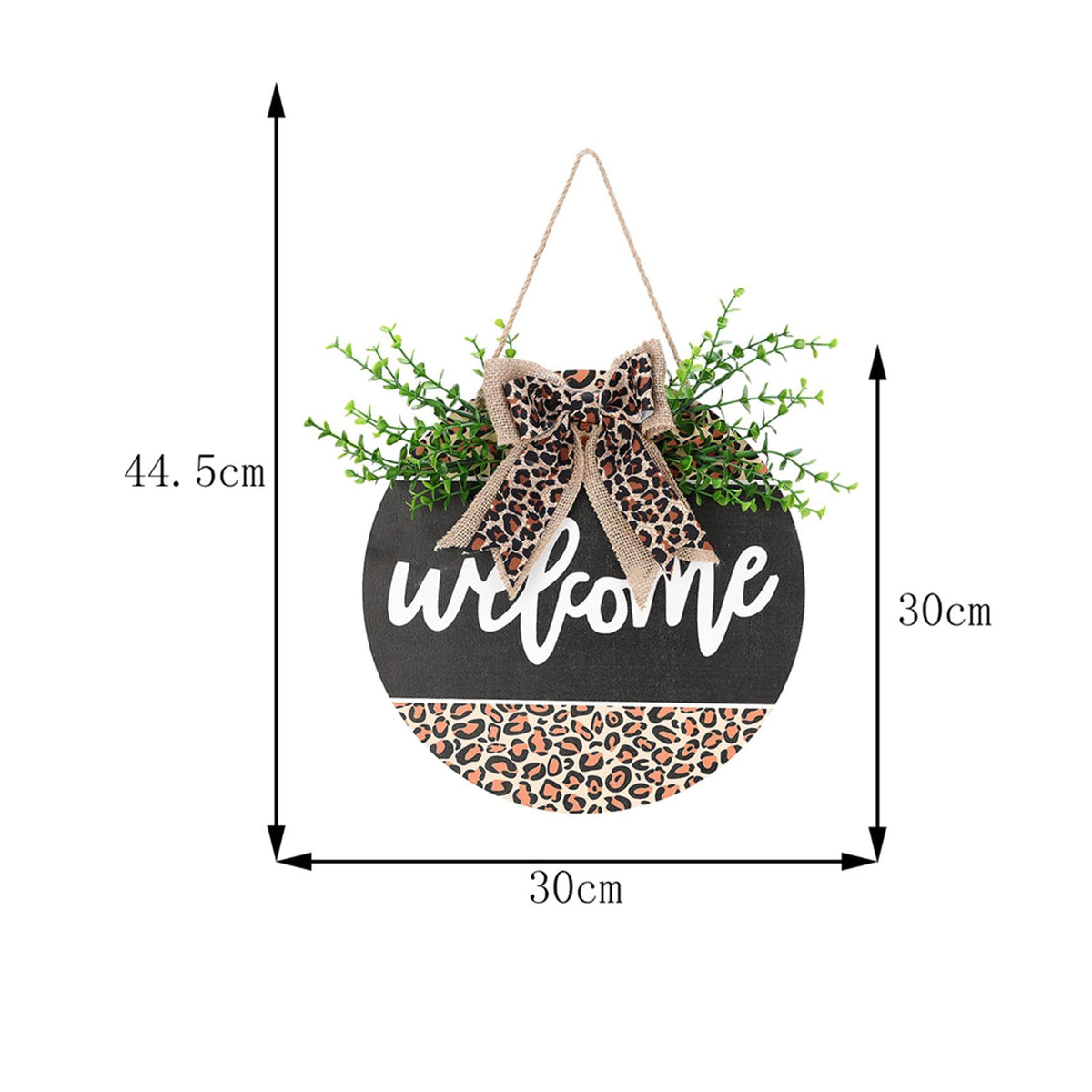 Maxbell Welcome Sign with Leaves Hanger Hanging for Front Door Wall Indoor Outdoor