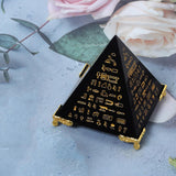 Maxbell Crystal Obsidian Pyramid Figurine Sculpture for Yoga Meditaion Decor 6cm
