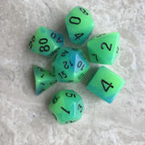 Maxbell Glowing Polyhedral Dices Set with Pouch for MTG Role Math Teaching