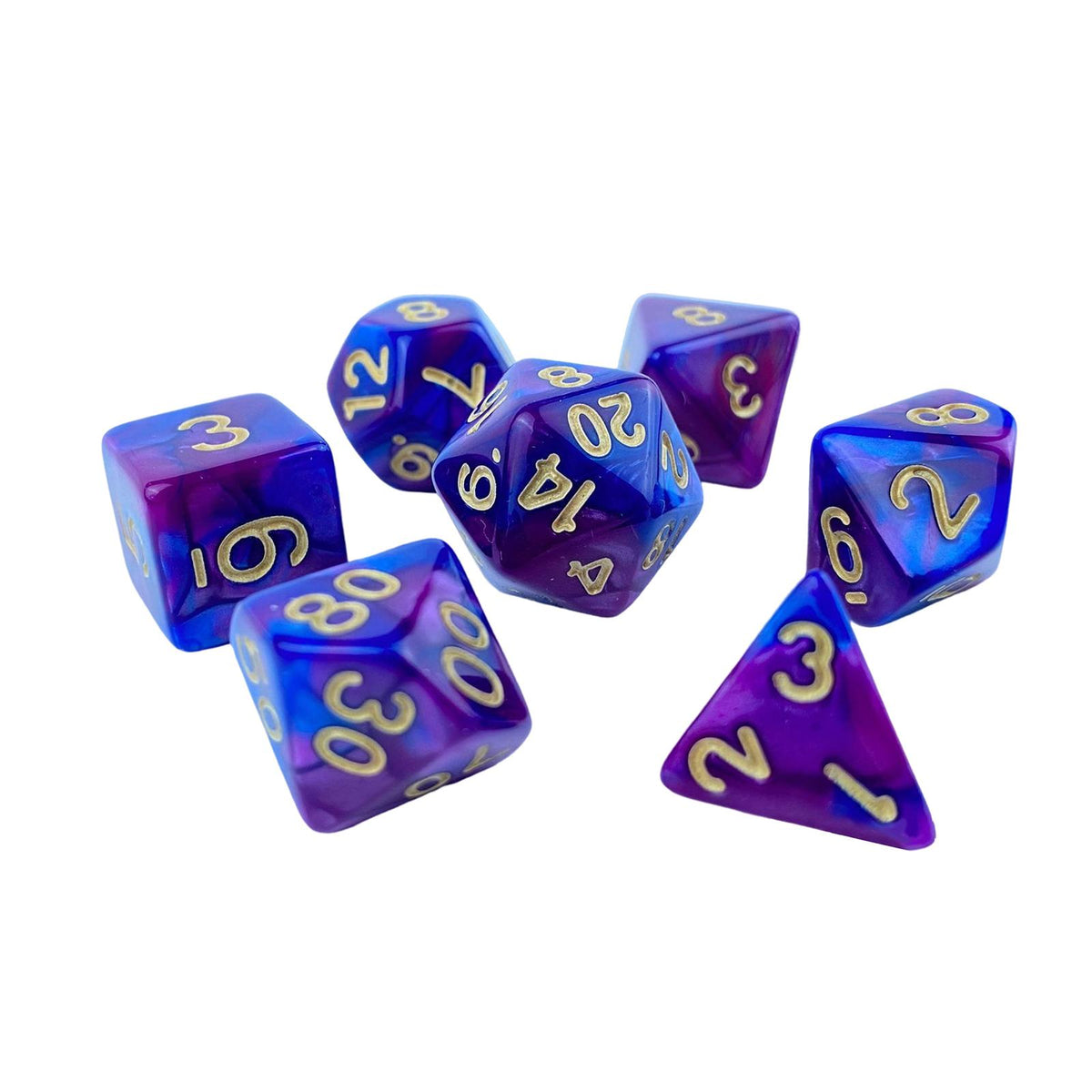 Maxbell Acrylic Dices D20 D10 D4 Dices Game Board Game Blue and Purple