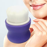 Maxbell Manual Face Washing Brush Soft Bristle and Exfoliating Silicone Pad Purple