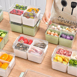 Maxbell Refrigerator Organizer Bins Freezer Food Storage Container for Kitchen Green