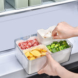 Maxbell Refrigerator Organizer Bins Freezer Food Storage Container for Kitchen White