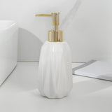 Maxbell Hand Pump Soap Dispenser Lotion Bottle Ceramic Home Restroom White