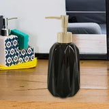 Maxbell Hand Pump Soap Dispenser Lotion Bottle Ceramic Home Restroom Black