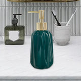 Maxbell Hand Pump Soap Dispenser Lotion Bottle Ceramic Home Restroom Green