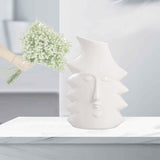 Maxbell Modern Minimalist Ceramic Flower Vase Decorative Art Vases Ornament Face