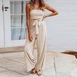 Maxbell Romper Straight Trousers Off Shoulder Wide Leg for Summer Party Ladies XL