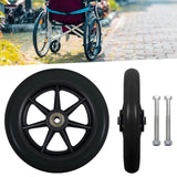 Maxbell 2Pcs 6inches Front Wheel with Screws Smooth Wheels Universal Parts  3.5cm to 4cm Black