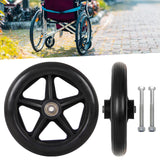 Maxbell 2Pcs 6inches Front Wheel with Screws Smooth Wheels Universal Parts  5cm Black