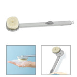 Maxbell Long Handle Body Brush with Shower Gel Container for Men and Women Elderly  Grey