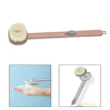 Maxbell Long Handle Body Brush with Shower Gel Container for Men and Women Elderly Pink