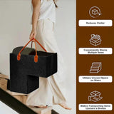 Maxbell Stair Organizer Basket Felt for Wooden Stairs Staircase Carpeted black