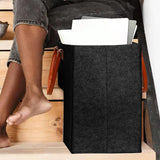 Maxbell Stair Organizer Basket Felt for Wooden Stairs Staircase Carpeted black