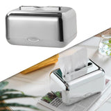 Maxbell ARC Corners Tissue Box Napkin Holder Multifunctional Container Silver