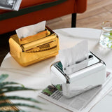 Maxbell ARC Corners Tissue Box Napkin Holder Multifunctional Container Silver