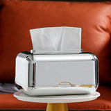 Maxbell ARC Corners Tissue Box Napkin Holder Multifunctional Container Silver