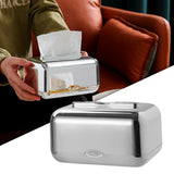 Maxbell ARC Corners Tissue Box Napkin Holder Multifunctional Container Silver