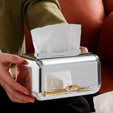 Maxbell ARC Corners Tissue Box Napkin Holder Multifunctional Container Silver