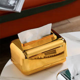 Maxbell ARC Corners Tissue Box Napkin Holder Multifunctional Container Golden