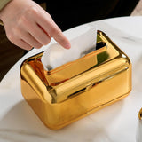 Maxbell ARC Corners Tissue Box Napkin Holder Multifunctional Container Golden