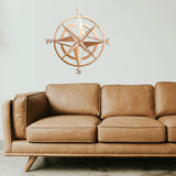 Maxbell Metal Nautical Compass Wall Hanging for Bedroom Living Room light brown