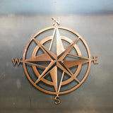 Maxbell Metal Nautical Compass Wall Hanging for Bedroom Living Room light brown