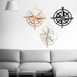 Maxbell Metal Nautical Compass Wall Hanging for Bedroom Living Room light brown