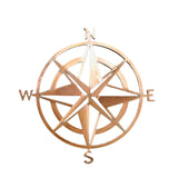 Maxbell Metal Nautical Compass Wall Hanging for Bedroom Living Room light brown