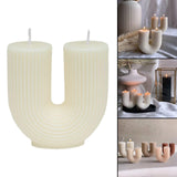 Maxbell Geometric Scented Candles U Shaped Home Decorative Soy Wax Candle white