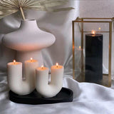 Maxbell Geometric Scented Candles U Shaped Home Decorative Soy Wax Candle white
