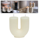 Maxbell Geometric Scented Candles U Shaped Home Decorative Soy Wax Candle white