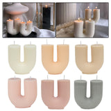 Maxbell Geometric Scented Candles U Shaped Home Decorative Soy Wax Candle white