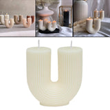 Maxbell Geometric Scented Candles U Shaped Home Decorative Soy Wax Candle white