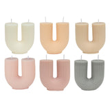 Maxbell Geometric Scented Candles U Shaped Home Decorative Soy Wax Candle white