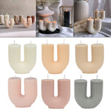 Maxbell Geometric Scented Candles U Shaped Home Decorative Soy Wax Candle white