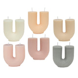Maxbell Geometric Scented Candles U Shaped Home Decorative Soy Wax Candle white