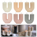 Maxbell Geometric Scented Candles U Shaped Home Decorative Soy Wax Candle white