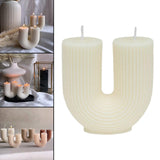 Maxbell Geometric Scented Candles U Shaped Home Decorative Soy Wax Candle white