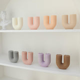 Maxbell Geometric Scented Candles U Shaped Home Decorative Soy Wax Candle white