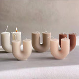 Maxbell Geometric Scented Candles U Shaped Home Decorative Soy Wax Candle white