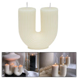 Maxbell Geometric Scented Candles U Shaped Home Decorative Soy Wax Candle white