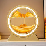 Maxbell Round Flowing Sand Painting Night Light Decoration Small Table Lamp USB Yellow